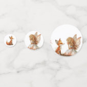 Herfst Fairy Eerste Verjaardag Dank u met een vos Confetti (Voorkanten)