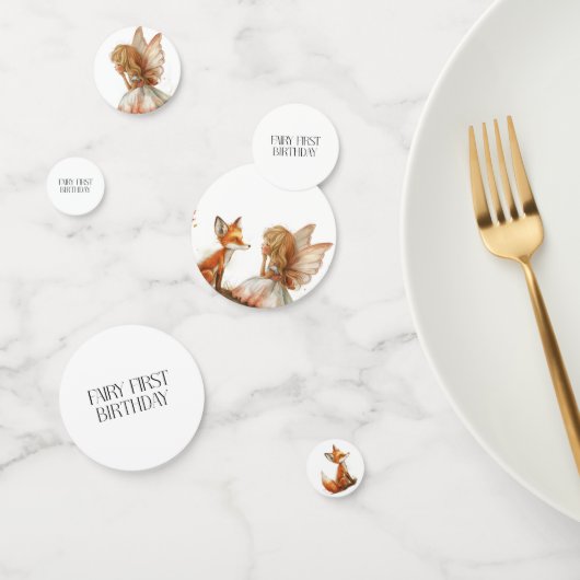 Herfst Fairy Eerste Verjaardag Dank u met een vos Confetti (Groep)