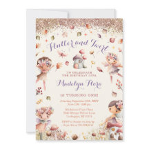 Herfst Fairy Eerste Verjaardagsuitnodiging - BK161