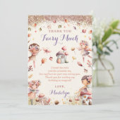 Herfst Fairy Meisje Verjaardag Dank u kaart (Staand voorkant)