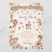 Herfst Fairy Meisje Verjaardag Dank u kaart (Voorkant / Achterkant)