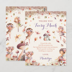 Herfst Fairy Meisje Verjaardag Dank u Post Kaart