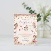 Herfst Fairy Meisje Verjaardag Dank u Post Kaart (Staand voorkant)