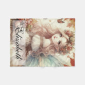  Herfst Fairy met herfstbladeren Fleece Deken (Voorkant (Horizontaal))