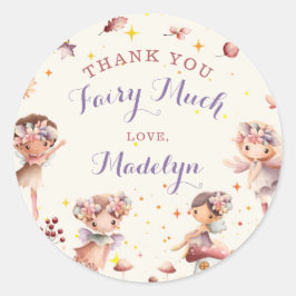 Herfst Fairy Topper Meisje Verjaardagsgunst Ronde Ronde Sticker