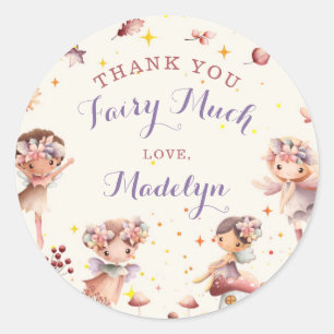 Herfst Fairy Topper Meisje Verjaardagsgunst Ronde Sticker
