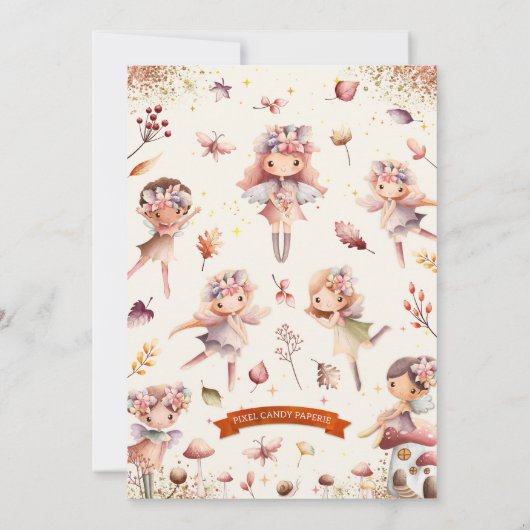 Herfst Fairy Verjaardagsuitnodiging - BK161 Kaart (Achterkant)