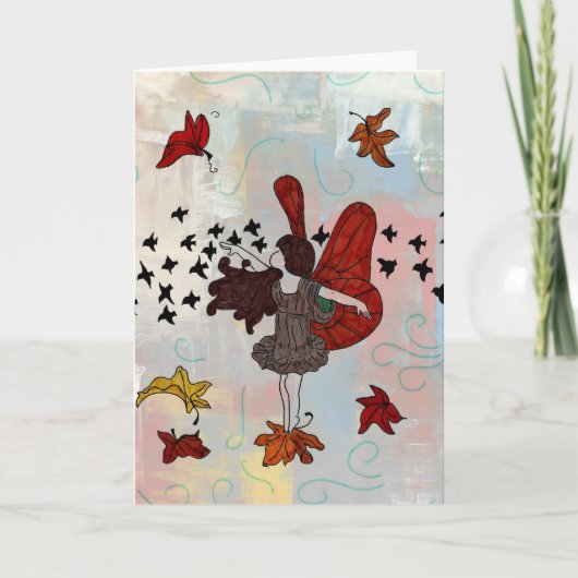 Herfst Fairy Wenskaart (Blank Inside) Kaart (Voorkant)