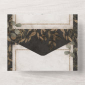 Herfst Fairytale Bronze Botanische lekkages bruilo All In One Uitnodiging (Achterkant)