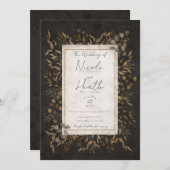 Herfst Fairytale Bronze Botanische lekkages bruilo Kaart (Voorkant / Achterkant)