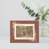 herfst fall Leaves Terracotta Wedding Foto Save The Date (Staand voorkant)