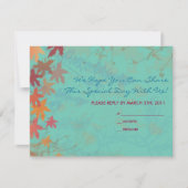 herfst Falling Leaves Bat Mitzvah REPLY CARD RSVP Kaartje (Voorkant)
