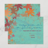 herfst Falling Leaves Bat Mitzvah REPLY CARD RSVP Kaartje (Voorkant / Achterkant)