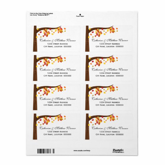 Herfst Falling Leaves Etiket (Full Sheet)