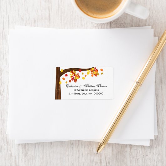 Herfst Falling Leaves Etiket (Insitu)