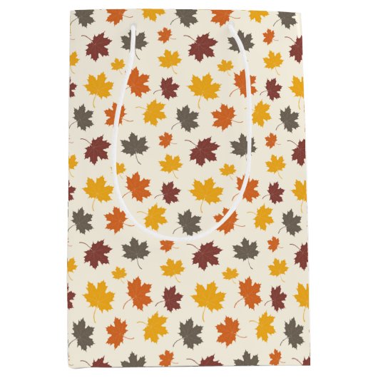 Herfst Falling Leaves Medium Cadeauzakje (Voorkant)