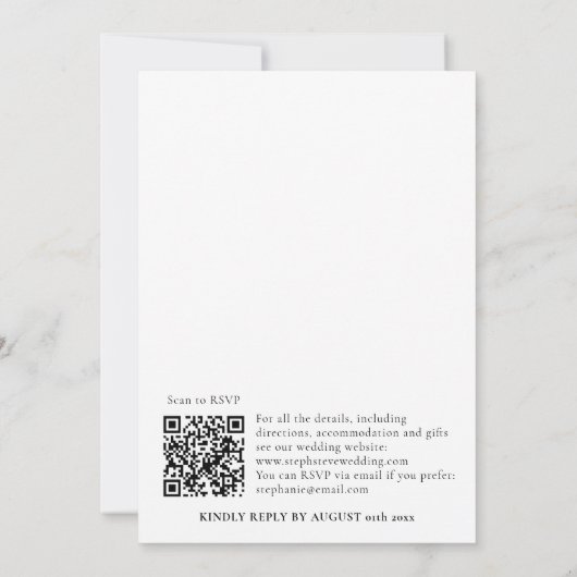 Herfst Falling Leaves Wedding QR Code Kaart (Achterkant)