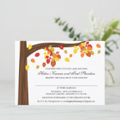 Herfst Falling Leaves Wedding V3 Kaart (Staand voorkant)