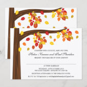 Herfst Falling Leaves Wedding V3 Kaart (Voorkant / Achterkant)