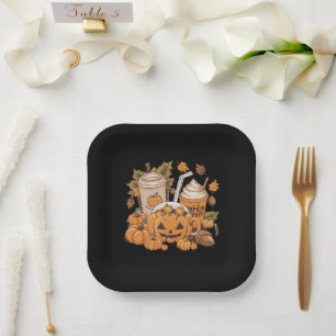 Herfst Familie Halloween Thanksgiving Schattig Her Papieren Bordje