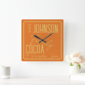 Herfst Familie Keuken Pompoen Ruimte Vierkante Klok (Huis)