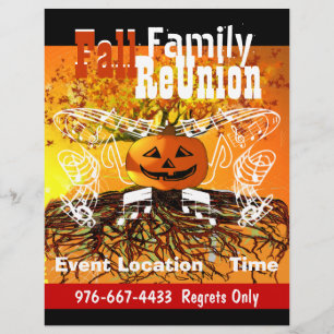 Herfst Familie Reünie Halloween Herfst Evenement F Flyer