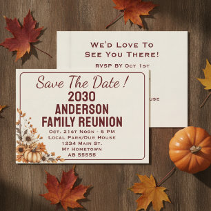 Herfst Familie Reünie Save The Date Pom Bloemstuk Kaart