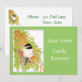 Herfst, Familiereünie Uitnodigen, Natuur, Vogel Kaart (Voorkant / Achterkant)