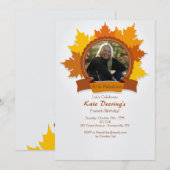 Herfst Fancy Fotouitnodiging Kaart (Voorkant / Achterkant)