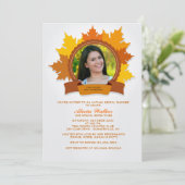 Herfst Fancy Fotouitnodiging Kaart (Staand voorkant)