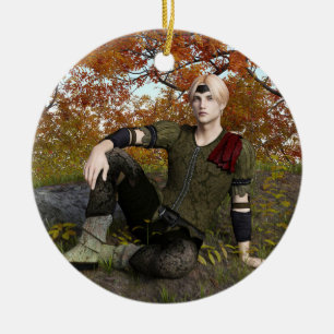 Herfst Fantasie Prins Bos Portret Keramisch Ornament