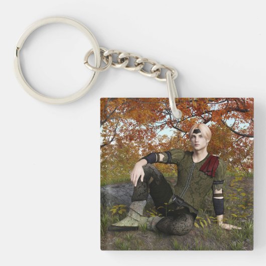 Herfst Fantasie Prins Bos Portret Sleutelhanger (voorkant)