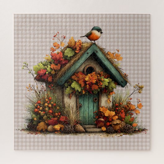 Herfst Fantasievol Vogelhuisje Puzzel (Verticaal)