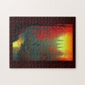 Herfst fantasiewereld zwaard in bodemvuur legpuzzel (Horizontaal)