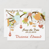 Herfst Fantasy Floral Save the Date Briefkaart (Voorkant / Achterkant)