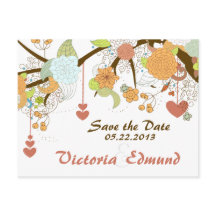 Herfst Fantasy Floral Save the Date Briefkaart