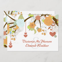 Herfst Fantasy Floral Wedding Invitation