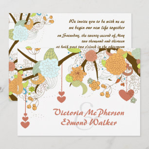 Herfst Fantasy Floral Wedding Invitation Kaart