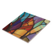 Herfst - Faux Glas in lood Mozaïek Abstracte Kunst Tegeltje (Zijkant)