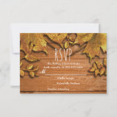 Herfst Faux Gold Leaf Art Elegant Autumn RSVP (Voorkant)