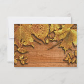 Herfst Faux Gold Leaf Art Elegant Autumn RSVP (Achterkant)