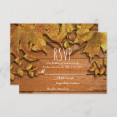 Herfst Faux Gold Leaf Art Elegant Autumn RSVP (Voorkant / Achterkant)
