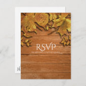 Herfst Faux Gold Leaf Art Elegant Autumn RSVP Uitnodiging Briefkaart (Voorkant / Achterkant)