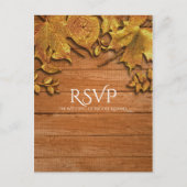 Herfst Faux Gold Leaf Art Elegant Autumn RSVP Uitnodiging Briefkaart (Voorkant)