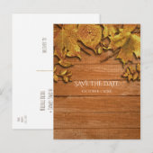 Herfst Faux Gold Leaf Art Elegante herfst Opslaan Aankondigingskaart (Voorkant / Achterkant)