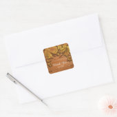 Herfst Faux Gold Leaf Art Elegante herfstgunst Vierkante Sticker (Envelop)