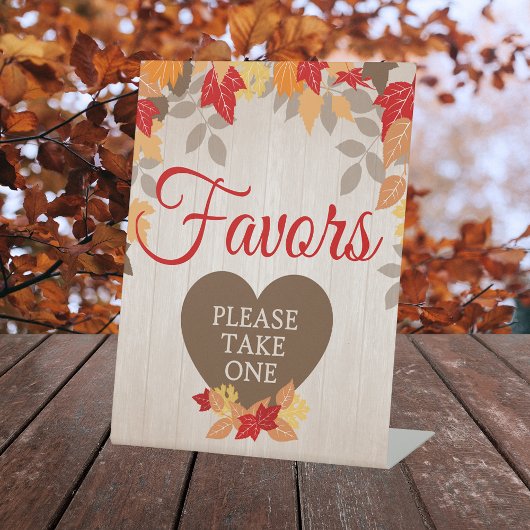 Herfst Favor Bridal of Wedding Reclamebord Met Voetstuk