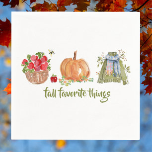 Herfst Favoriete dingen Appels, Pompoen, Trui Servet
