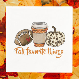 Herfst Favoriete Dingen Feestje Football Latte Pom Servet