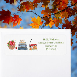 Herfst Favorieten Appels Boeken Red Wagon Pompoene Etiket